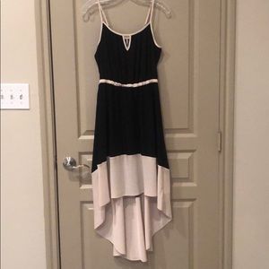 Willow & Clay Black and Cream High-Low Dress